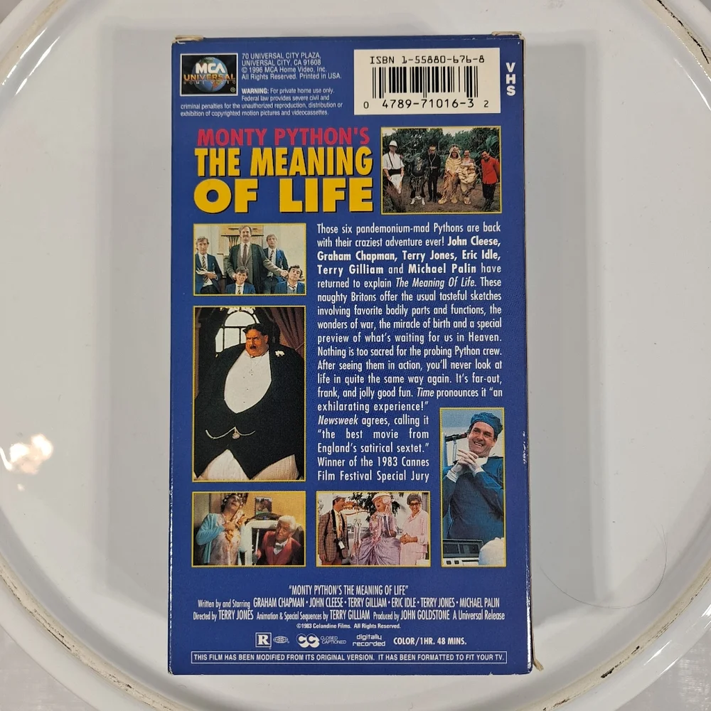 MCA Monty Python's The Meaning Of Life VHS Tape